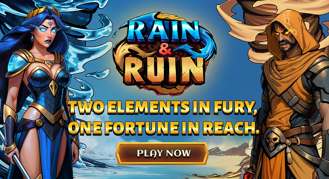 Just Slots Unleashes Battle of the  Elements in New Slot Game, Rain and Ruin