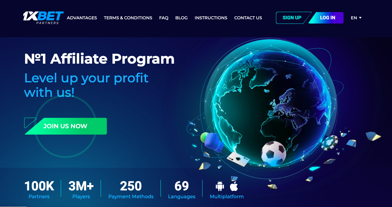 No.1 Affiliate Program: Level up your profit with 1XBet!