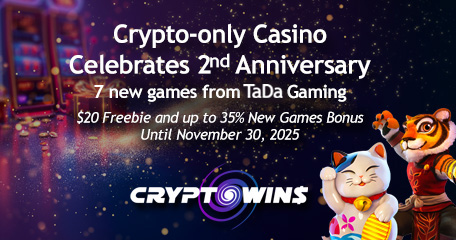 CryptoWins Celebrates a Milestone 2nd Anniversary with New TaDa Gaming Titles and Generous Promotions
