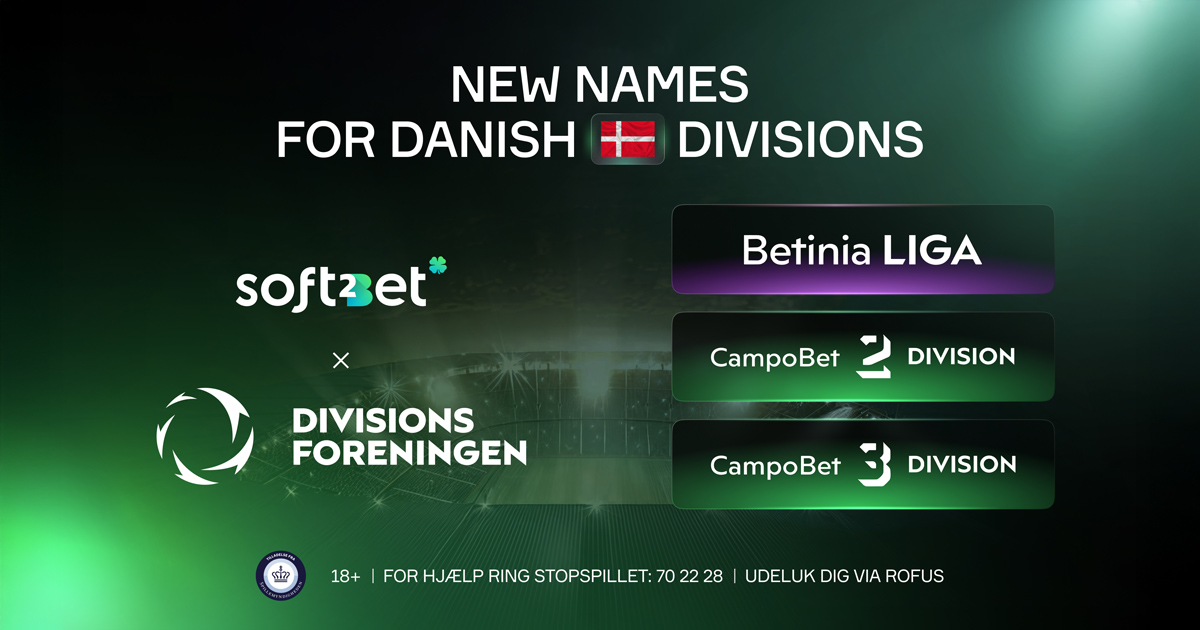 The Divisionsforeningen and Soft2Bet in Historic Deal: New Names for Danish Divisions
